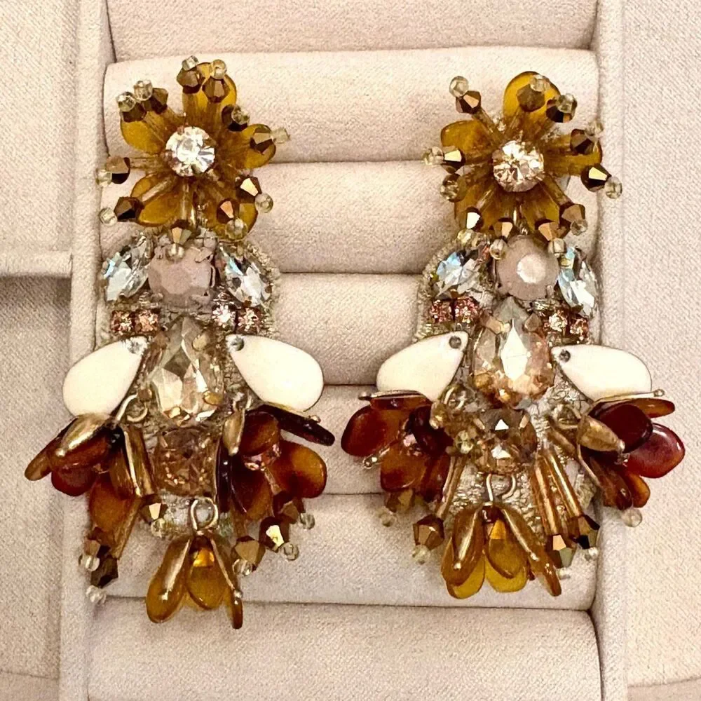 J.Crew | Embellished Cluster Statement Earrings | 2 1/2” Length